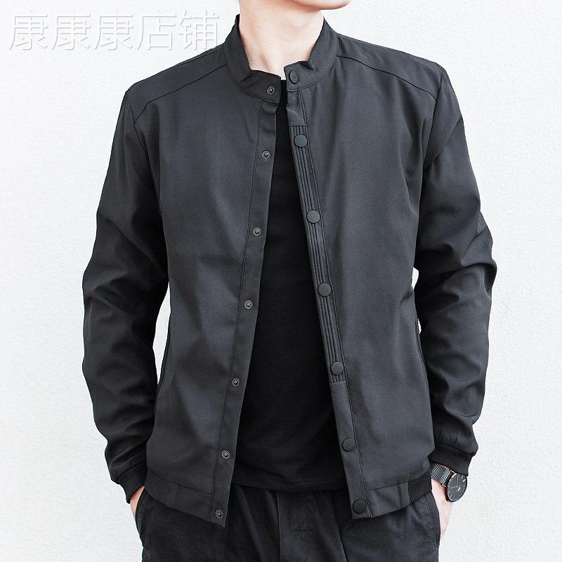 夹克男春秋季2025新款高级感高端休闲宽松立领成熟稳重男士外套