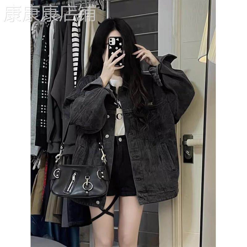 复古时尚牛仔外套女春秋2026欧货宽松bf慵懒风小个子休闲夹克上衣
