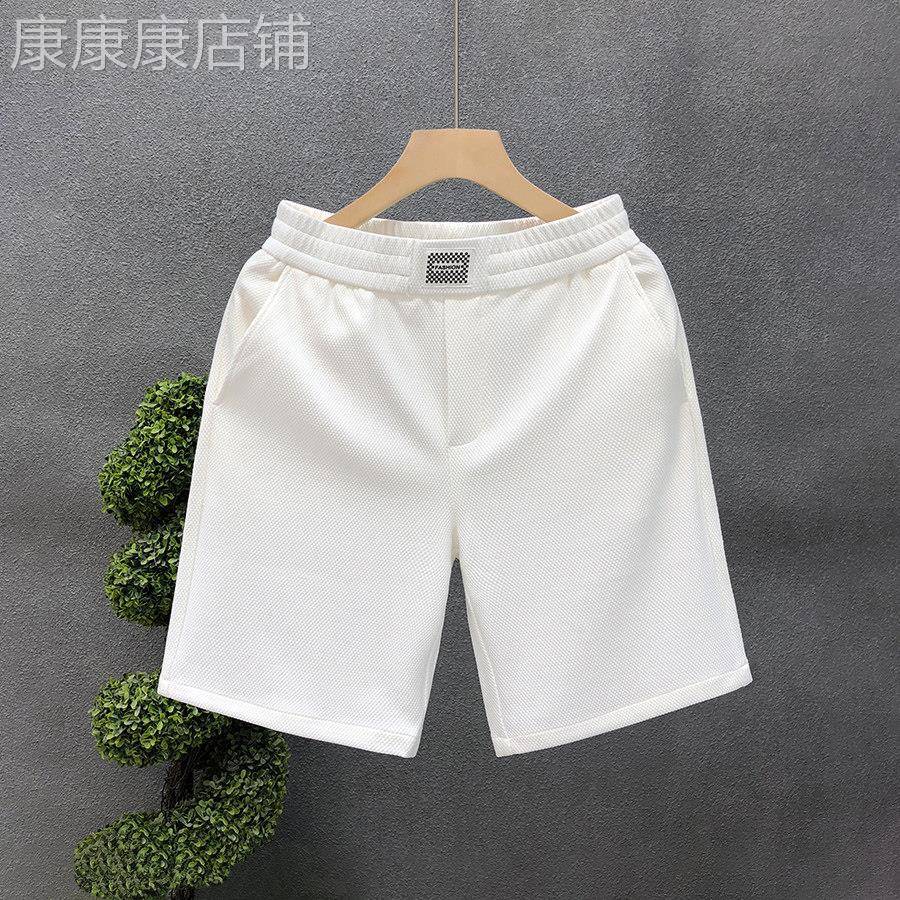 MUSONMU时尚波点白色短裤男潮牌夏季五分裤男士高端休闲运动中裤