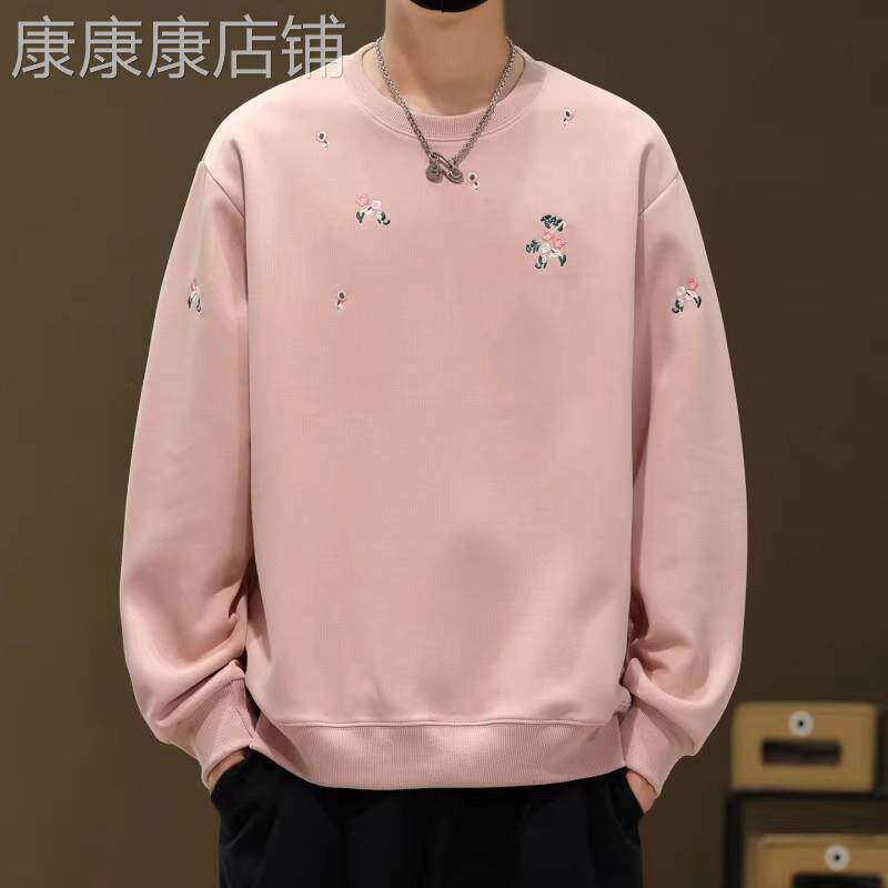 ZaSaFran~高级设计感时尚刺绣卫衣男春秋季潮牌休闲帅气长袖T恤潮