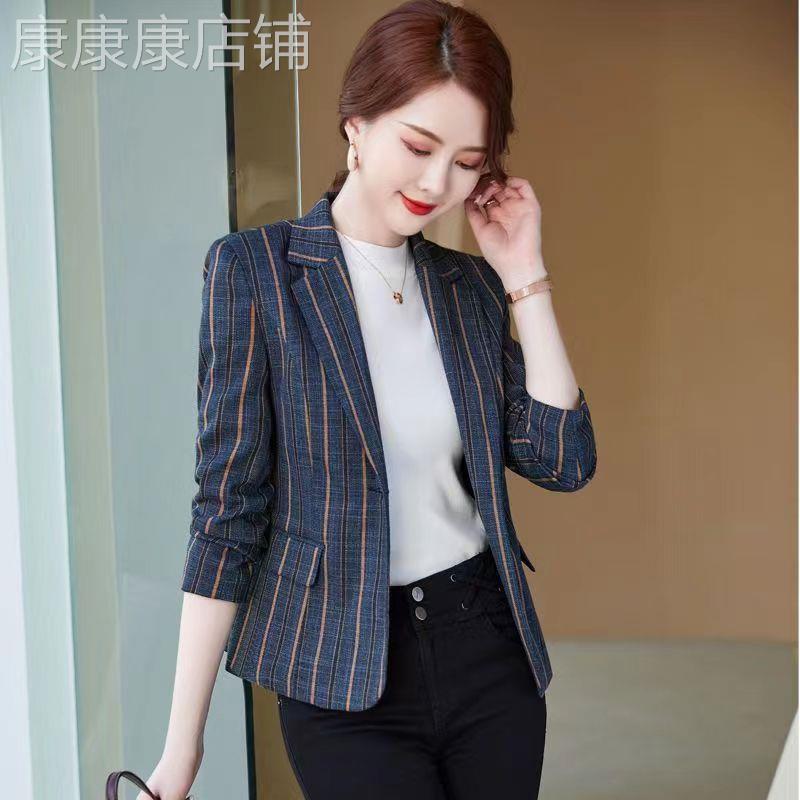 小个子西装外套女短款2025春秋新款英伦风条纹气质休闲小西服上衣