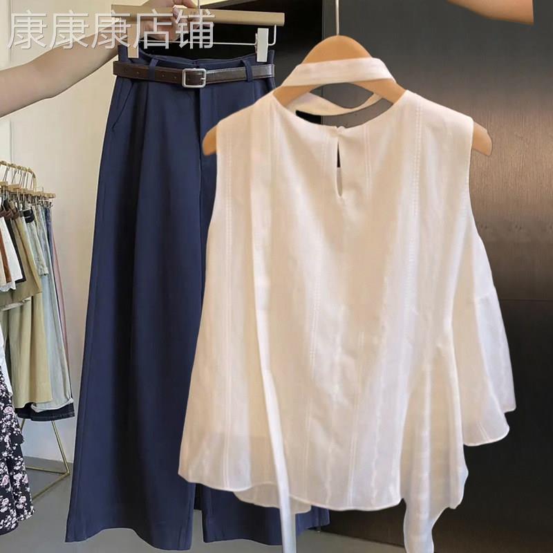 白色衬衫女夏薄款2026新款高级感轻奢减龄洋派圆领无袖背心上衣女