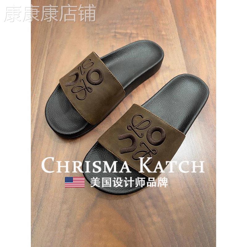 出口美国⭐Chrisma Katch~夏季新款高档绒皮一字拖踩屎感凉拖鞋