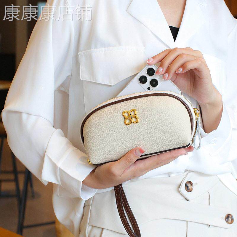 法国正品MK Jessie真皮小包包女气质女士手拿包牛皮零钱包手机包