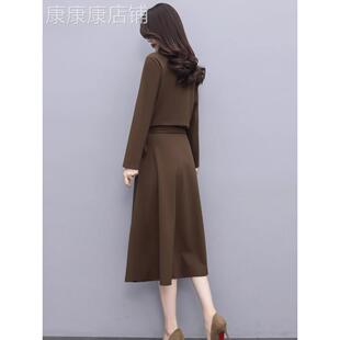 潮牌高端精致连衣裙女2025秋季新款小个子法式时尚收腰显瘦长裙子