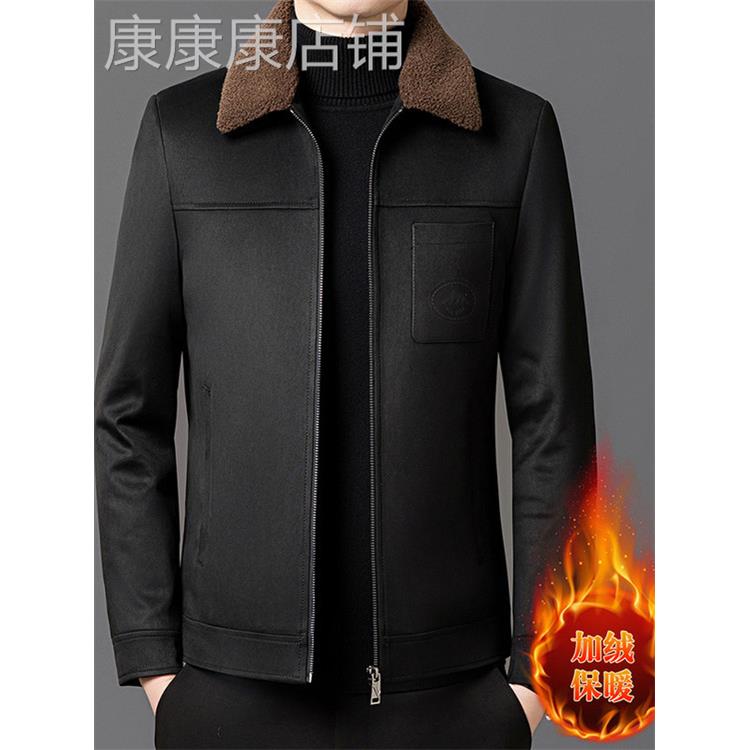 香港冬季2025新款男装羊羔绒夹克衫上衣毛衣男士外套加绒麂皮绒