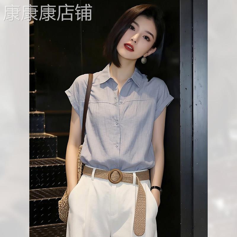 职业通勤Polo领短袖衬衫女装夏季2026年新款简约小衫上衣复古衬衫
