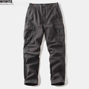 Madness Mdns Clot重磅美式复古休闲工装裤男士纯棉宽松直筒裤子