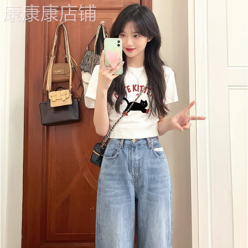 短款短袖T恤女夏季2026新款露脐打底衫纯棉半袖白色小众T恤上衣