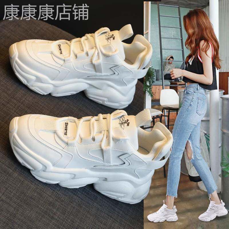 白色老爹鞋2026春季新款超火的厚底运动内增高爆款今年流行女鞋子