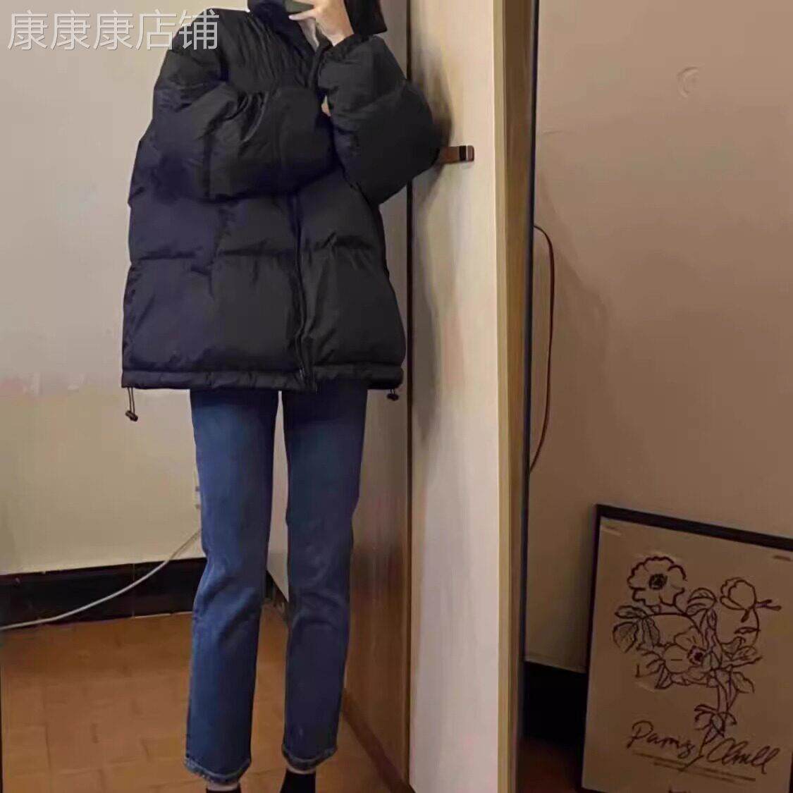 窄版加绒直筒牛仔裤女2026年冬季新款高腰小个子显瘦九分烟管裤子