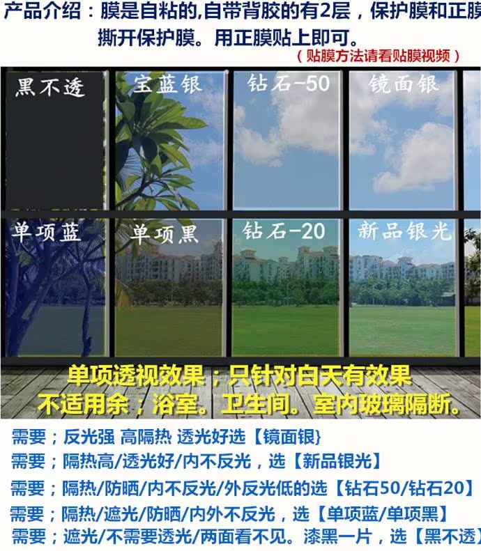 家居半透明房间玻璃贴纸帘窗贴纸太阳膜写字楼夏季外自粘遮阳窗膜在类目 家居饰品, 贴饰, 瓷砖/玻璃贴中 - 来自Buy2taobao.com提供专业的淘宝代购服务
