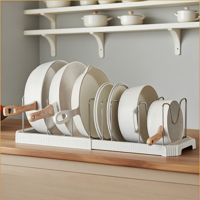 厨房锅具收纳架子【可伸缩款】