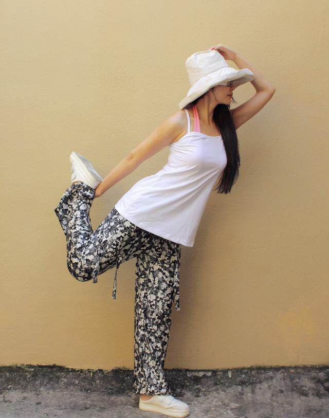 飘带吊带广场舞瑜伽花色三件套嘻哈健身街舞跨裤拉丁爵士跑步运动