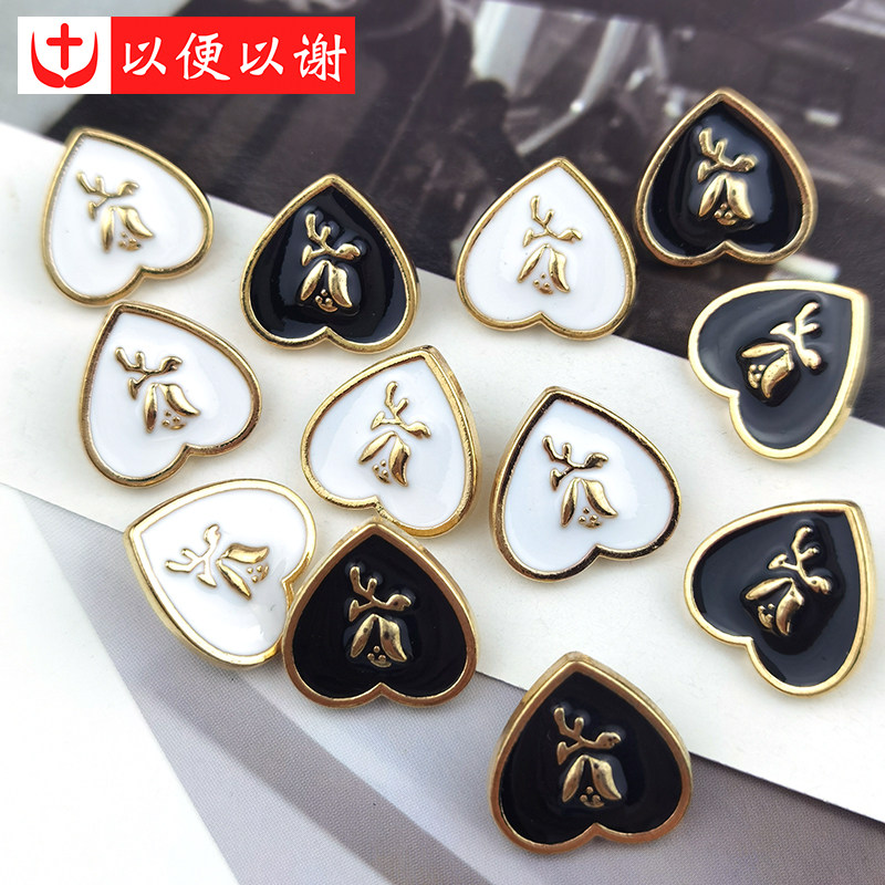 金属爱心花朵金手缝纽扣衬衣针织外套西装袖扣衣领牛仔裤裙装饰扣