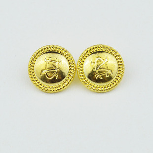 金属圆形凸面MC字母仿金纽扣呢绒大衣风衣西装毛衣裤子外套装饰扣