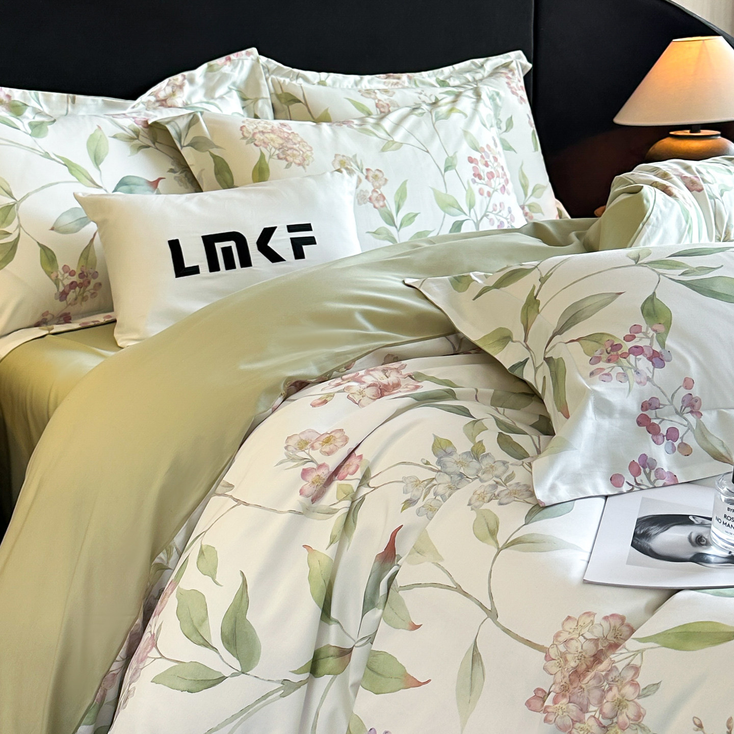 60支全棉长绒棉美式田园花卉被套四件套轻奢纯棉床单双人床上用品