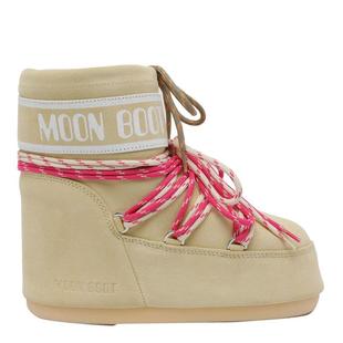 代购 BOOT女士雪地靴保暖防滑轻便耐磨牛皮革系带圆头平跟 MOON