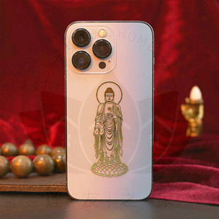 南无阿弥陀佛手机贴烫金电脑冰箱贴家具贴尺寸约7.8 3厘米