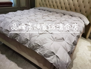 专柜正品95%鹅绒被 尚超柔无边鹅绒被-冬 烟暮灰/鸢尾粉 春秋冬被