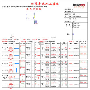 MC车床加工程序单车床自动程序单Mastercam2022-2026MC程式单