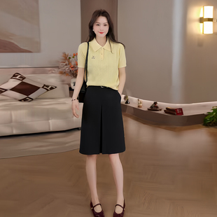 新款 春季 小熊刺绣 百搭针织polo衫 上衣女26CM7102 时尚 豆豆DE