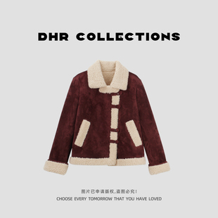 豆豆DA【漫步洛基山】麂皮绒翻领保暖外套休闲百搭上衣女-25DW293