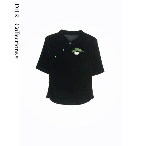 豆豆DC【雅韵】新中式国风小衫女气质优雅显瘦衬衫上衣-26XT6690