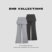 豆豆DA 216825DK 显瘦休闲长裤 屁帘裤 假两件加厚微喇裤