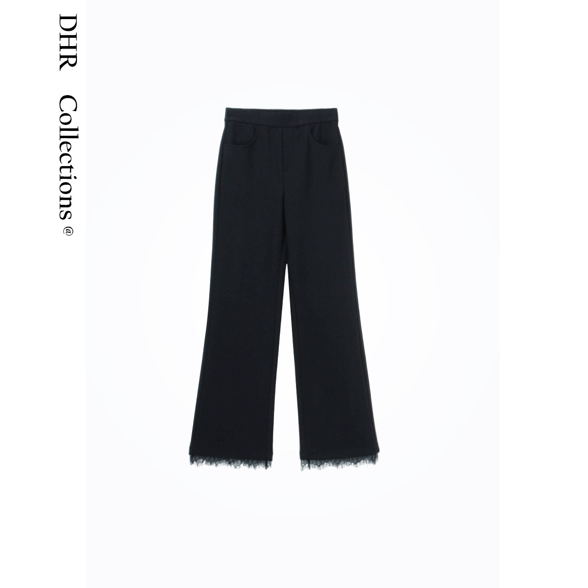 豆豆DA【拼蕾丝小黑裤】2026新款时尚显瘦休闲九分裤-26CK91020