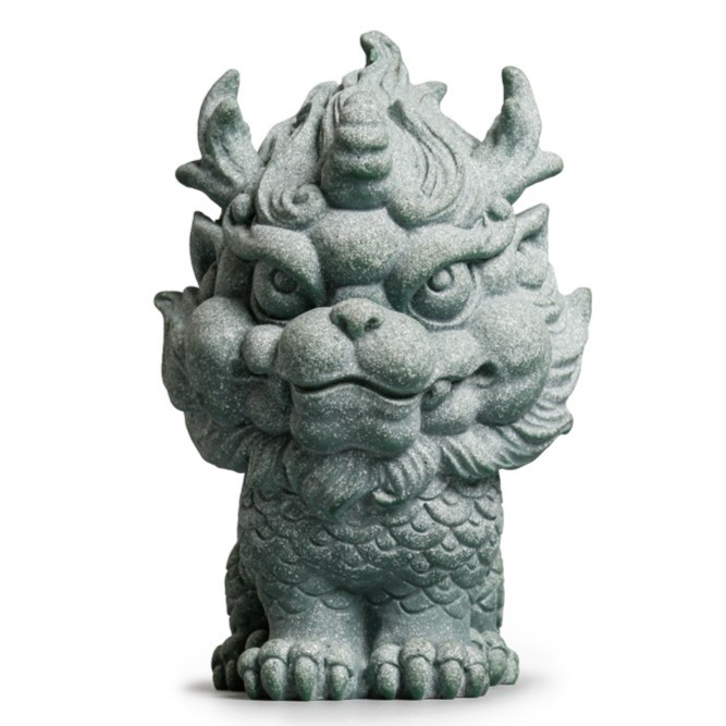 青砂石中式瑞兽貔貅麒麟雄狮金蟾家居国风精品茶宠摆件建德市大巴