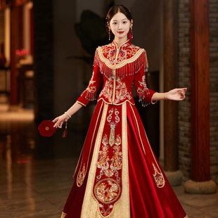 新娘結(jié)婚高級奢華嫁衣敬酒服新中式 重工秀禾服2025新款 婚服龍鳳褂