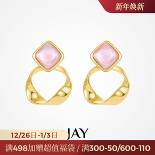JAY设计师款 高级感金色耳饰气质耳坠秋冬耳钉 几何耳环2025新款