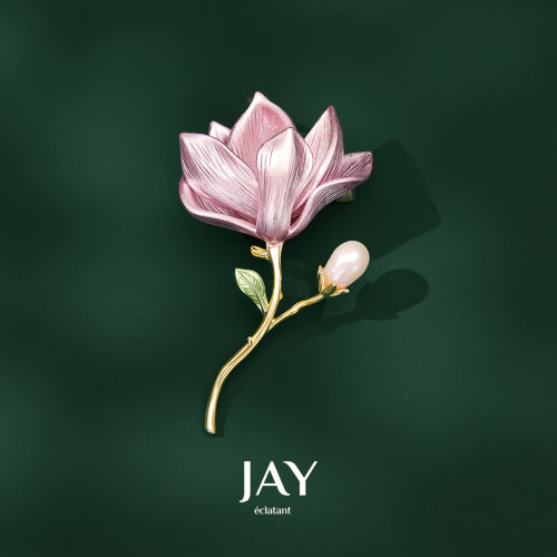 JAY优雅玉兰花朵胸针胸花礼物