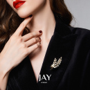 配饰领针生日礼物 JAY麦穗胸针高档女奢华气质胸花高端别针西装