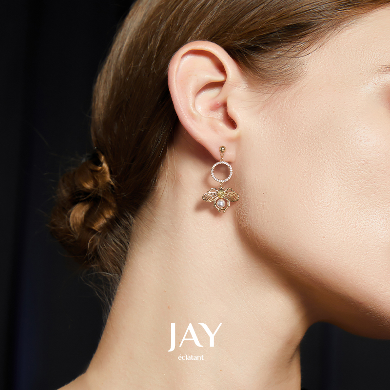 JAY蜜蜂耳环高级夸张耳饰