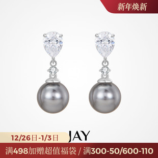 JAY独特灰色耳环2025新款 高级感复古耳饰设计感小众耳坠耳钉 爆款