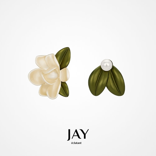 JAY栀子花朵耳环设计感春夏耳饰