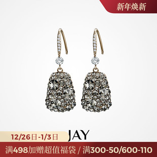 JAY复古港风耳环2024新款 耳饰女小众设计感高级耳钩 独特耳坠时尚