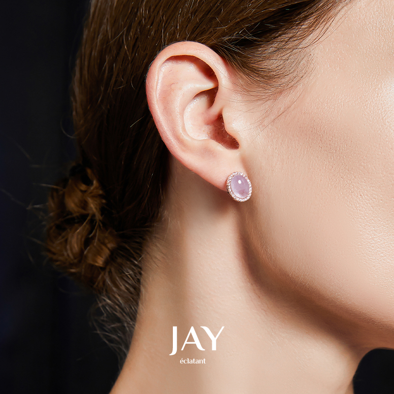 JAY紫水晶S925银针优雅耳钉女