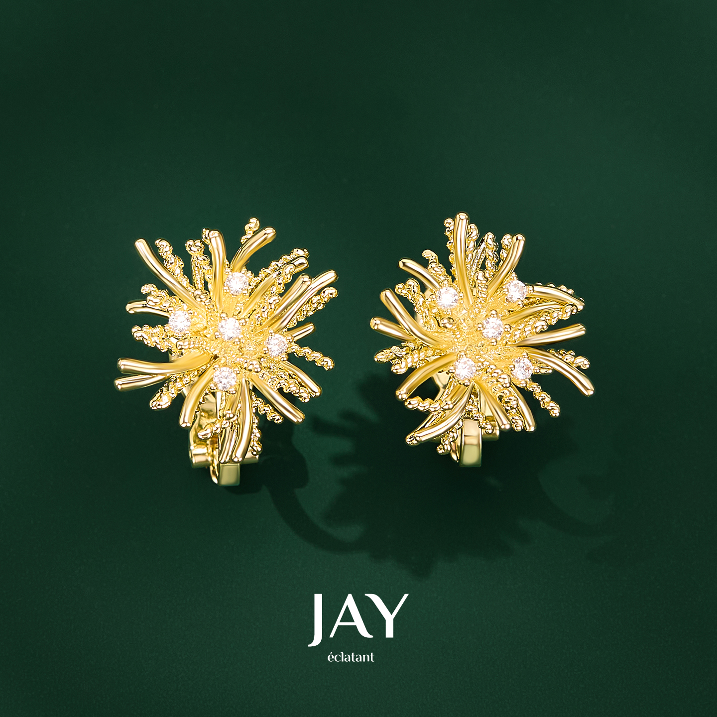 JAY不夜星烟花耳夹耳骨夹金色