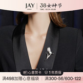 JAY郁见925银胸针高档女高端花朵别针贵妇配饰胸花领针新年礼物