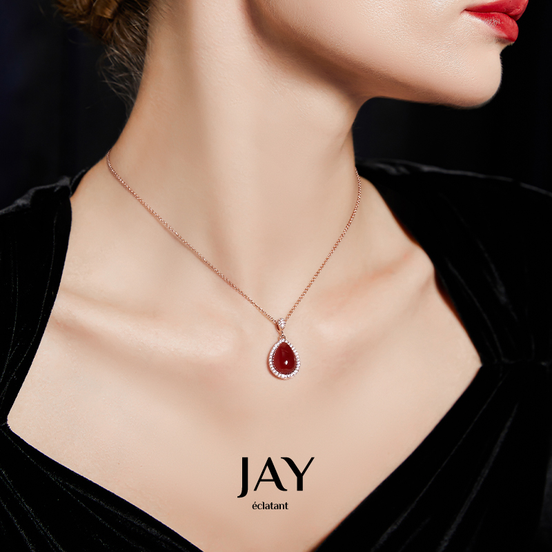 JAY送妈妈长辈红玛瑙项链礼物