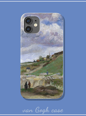 梵高北欧风农场小山油画手机壳适用于华为mate40/nova10三星note20苹果xr菲林半包iPhone13promax荣耀80田园