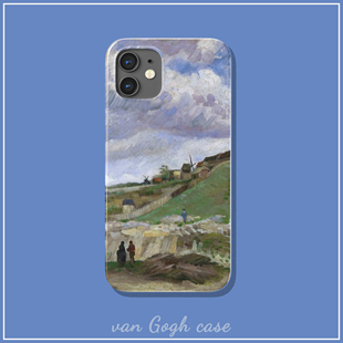 梵高北欧风农场小山油画手机壳适用于华为mate40/nova10三星note20苹果xr菲林半包iPhone13promax荣耀80田园