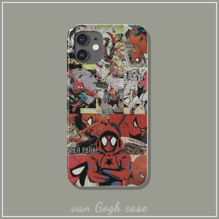 漫威蜘蛛侠漫画手机壳适用于苹果14iPhone13promax华为p40小米13红米k60三星s10 case Gogh 防摔iqoo8 van