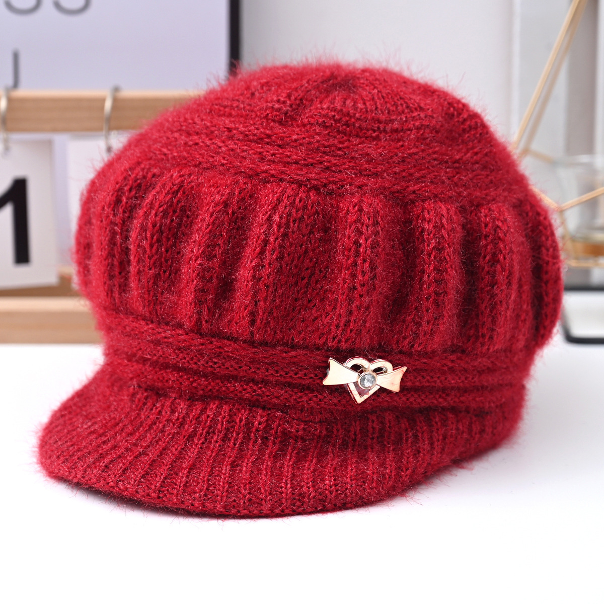 冬季女士中老年妈妈帽子老太太奶奶婆婆加绒绒保暖护耳针织毛线帽