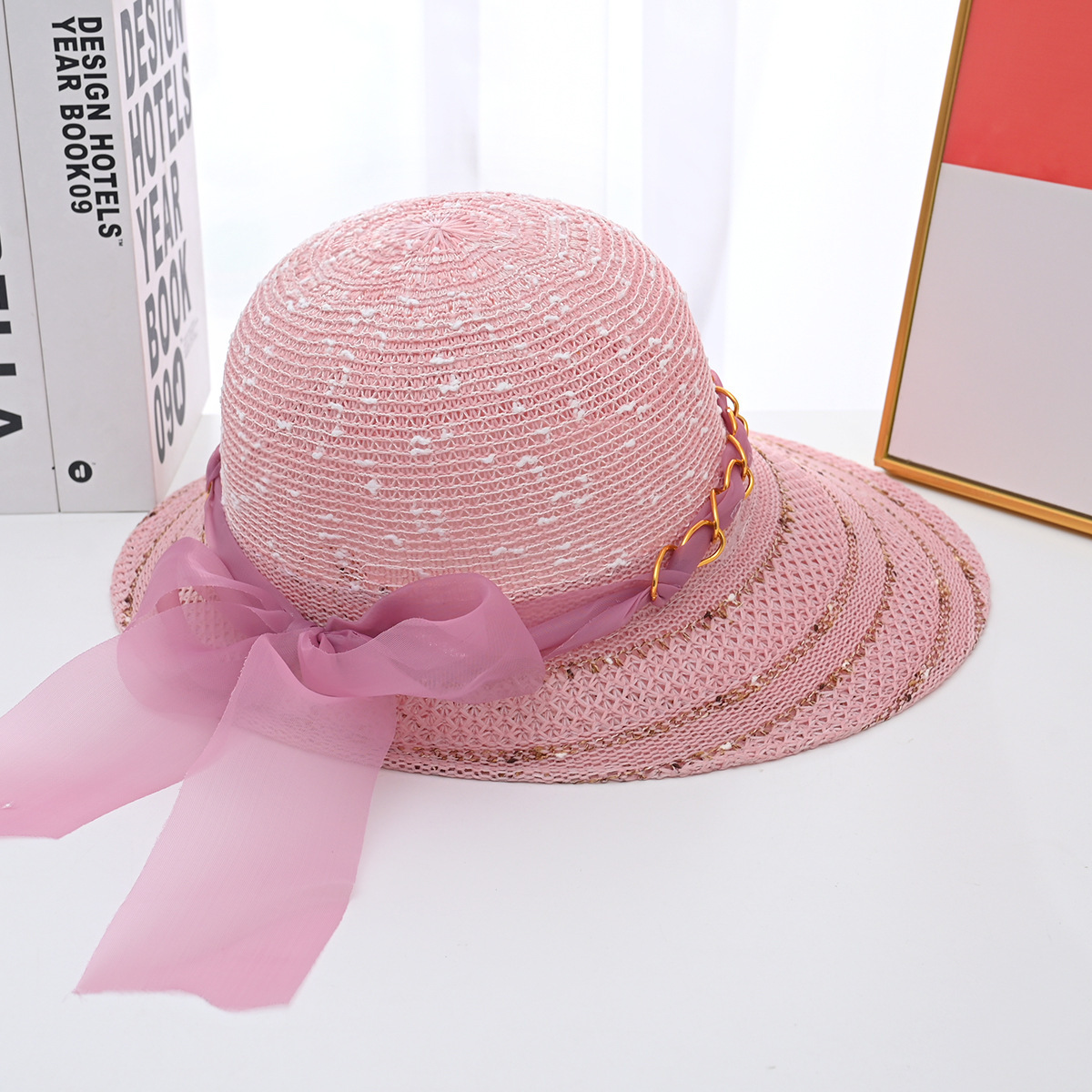 夏季新款女士大檐鸭舌草编草帽时尚户外防晒遮阳帽防紫外线太阳帽