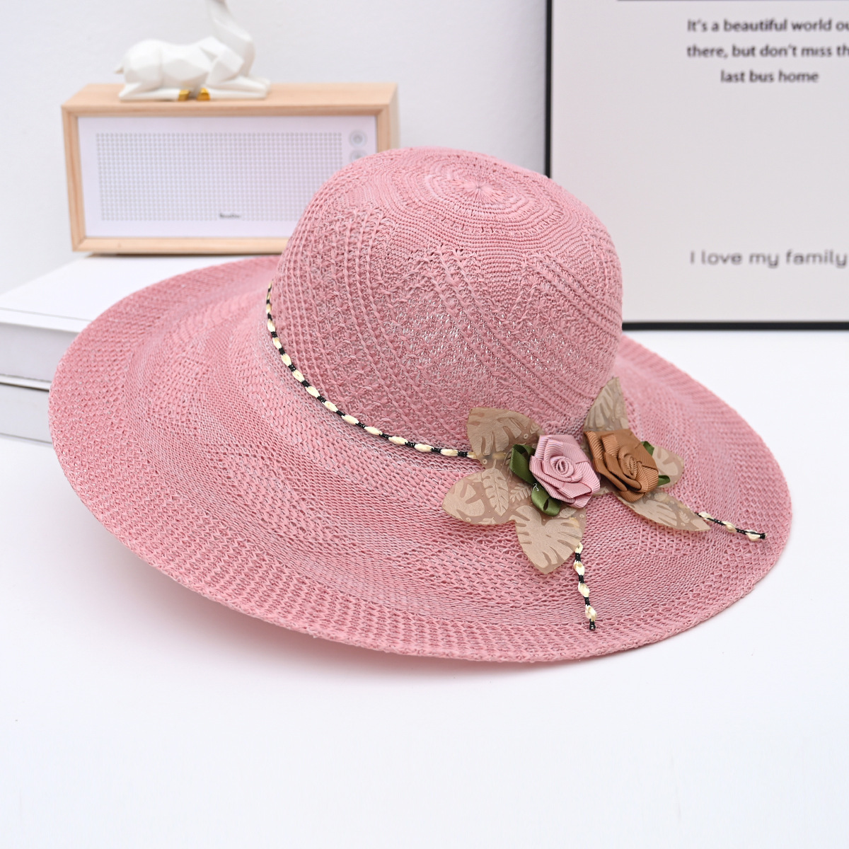 帽子女新款百搭夏季大帽檐草编帽出游防晒遮阳帽防紫外线太阳草帽