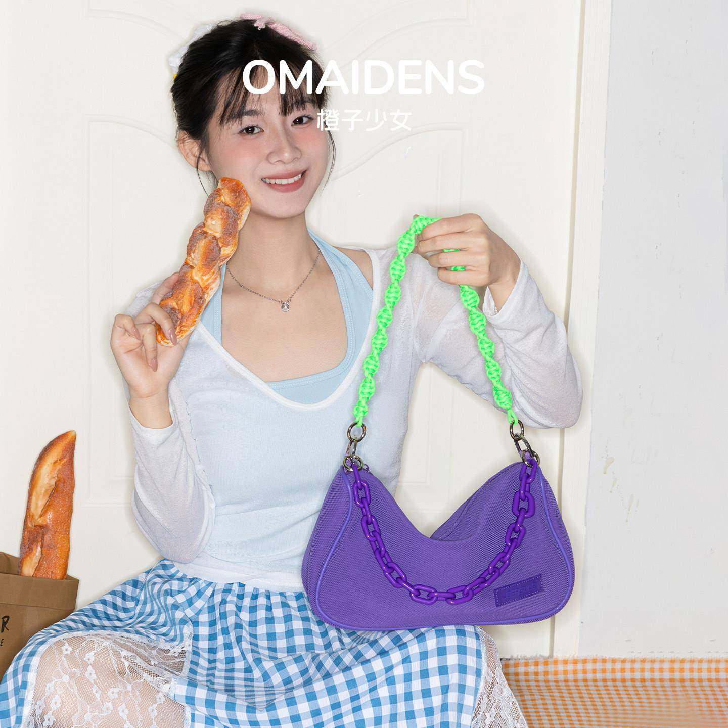 【日本购】2026春季新款亚力克链条单肩包女小众设计防水牛津布包,箱包皮具/热销女包/男包,托特包,淘宝优惠券,粉丝福利购,淘宝优惠卷